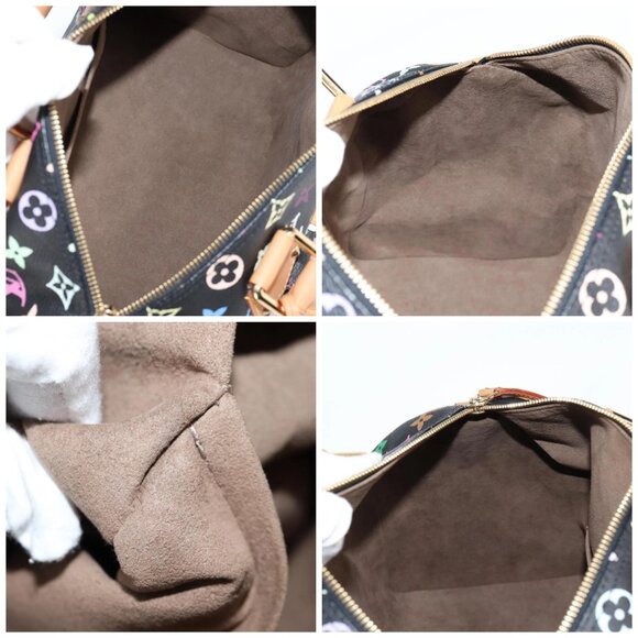 LOUIS VUITTON Monogram Multicolor Speedy 30 Hand Bag Black M92642 Auth yk19115A - Picture 15 of 16